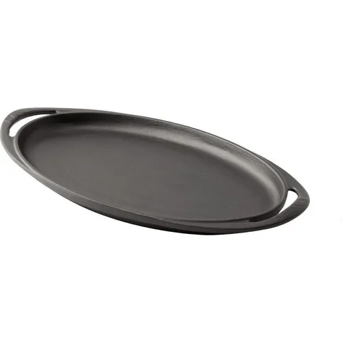 Lava Oval Frying Pan, Metal Handle. Black color. Size 23x40cm.