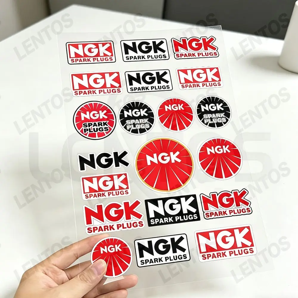 For NGK Motorcycle Reflective Stickers Waterproof Decals for Helmet Scooter Fuel Tank Toolbox Racing