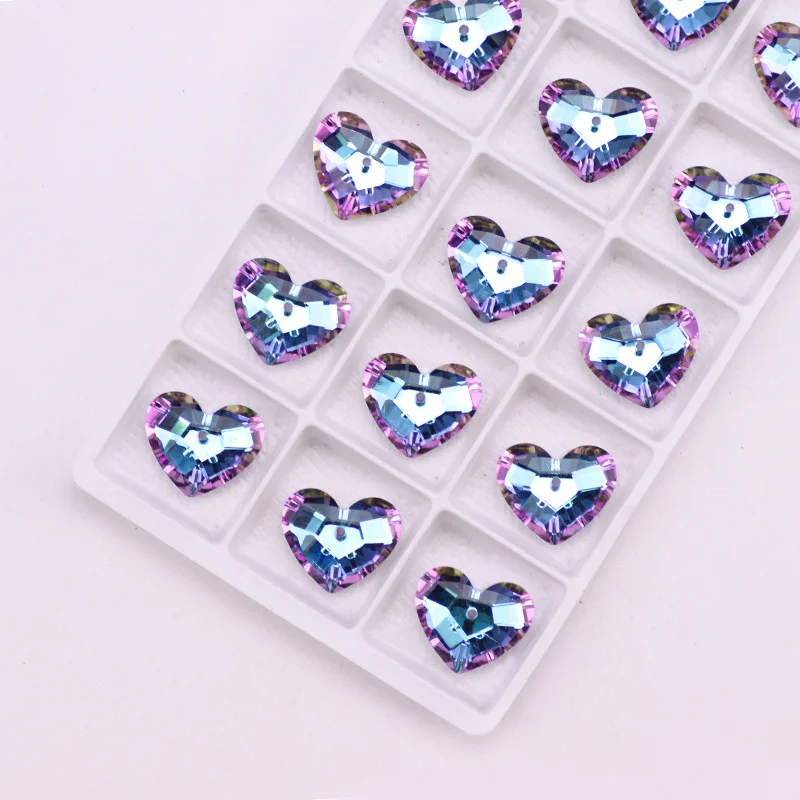 High Selling 17mm Fat Peach Ausrian Crystal Heart AB Fancy Shaped Small Pendant Beads Necklace Pendant DIY Material Accessories