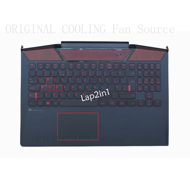 R+  New FOR Lenovo Legion Y720-15IKB Palmrest Upper Case Cover UK Red Backlit Keyboard