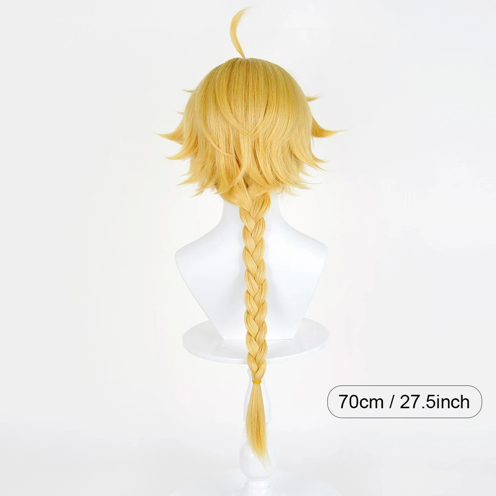 Blonde Yellow Red Highlights Synthetic Long Straight Wig with Bangs Anime Game Cosplay Fluffy Wig for Daily Party