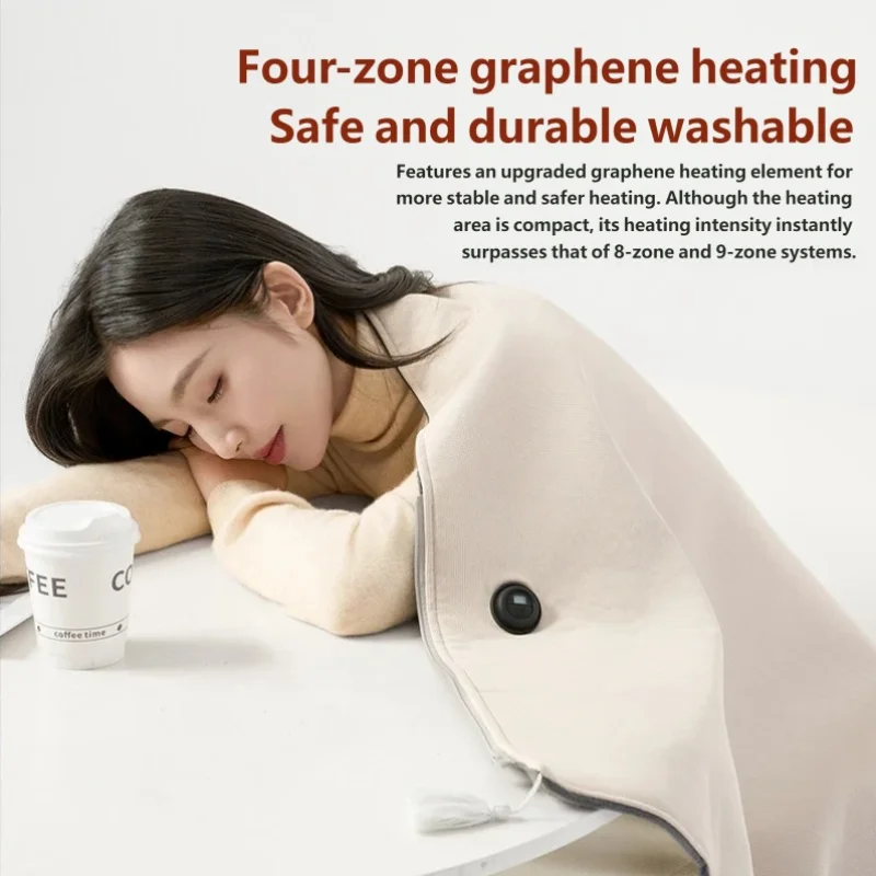 USB Powered Warmer Shawl Blanket Fast Heating Wearable Design Heating Blanket Cozy Soft USB Heating Shawl