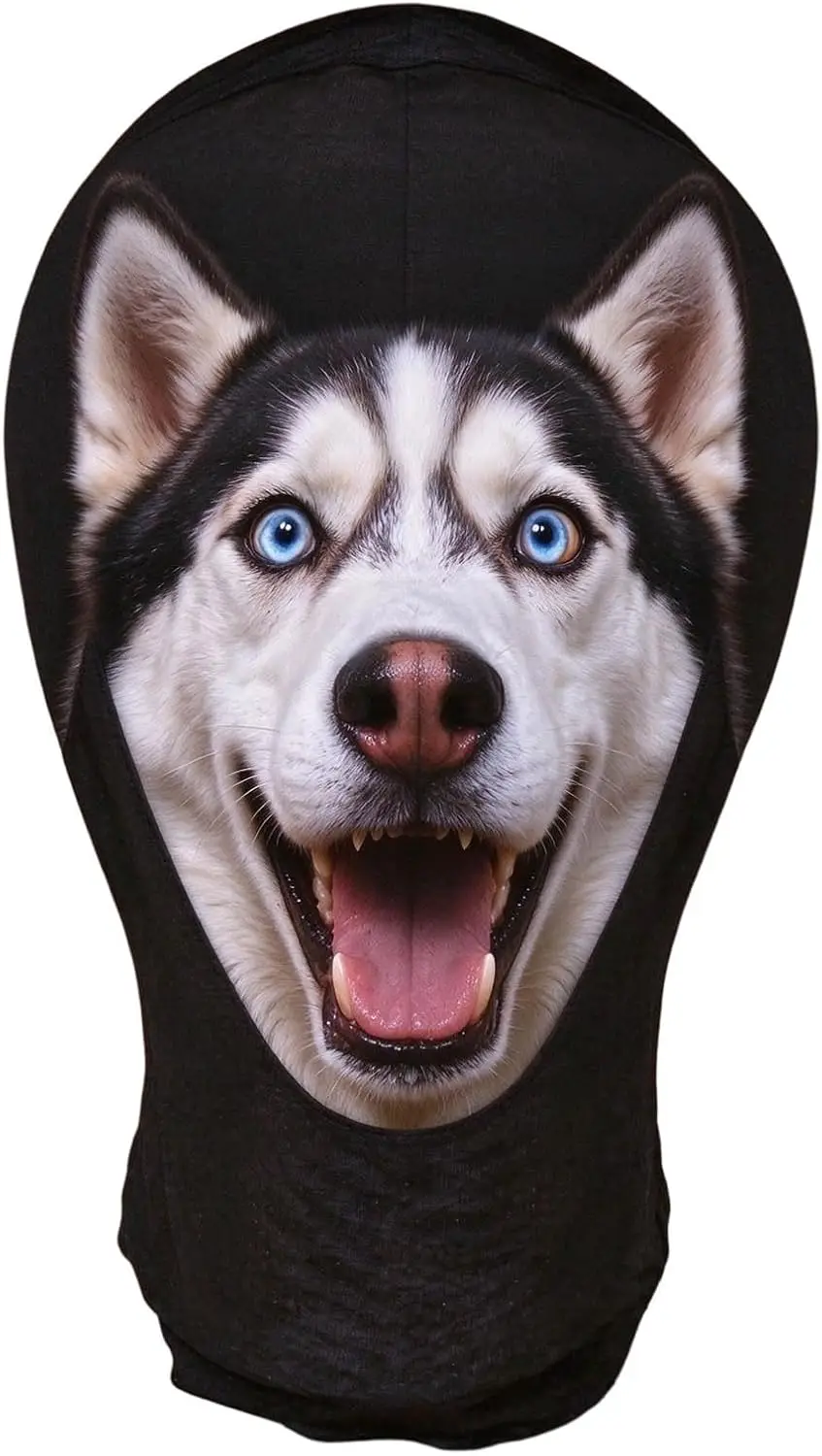 3D Dog Cat Ski Mask Balaclava Ugly Realistic Halloween Cosplay Costume 2