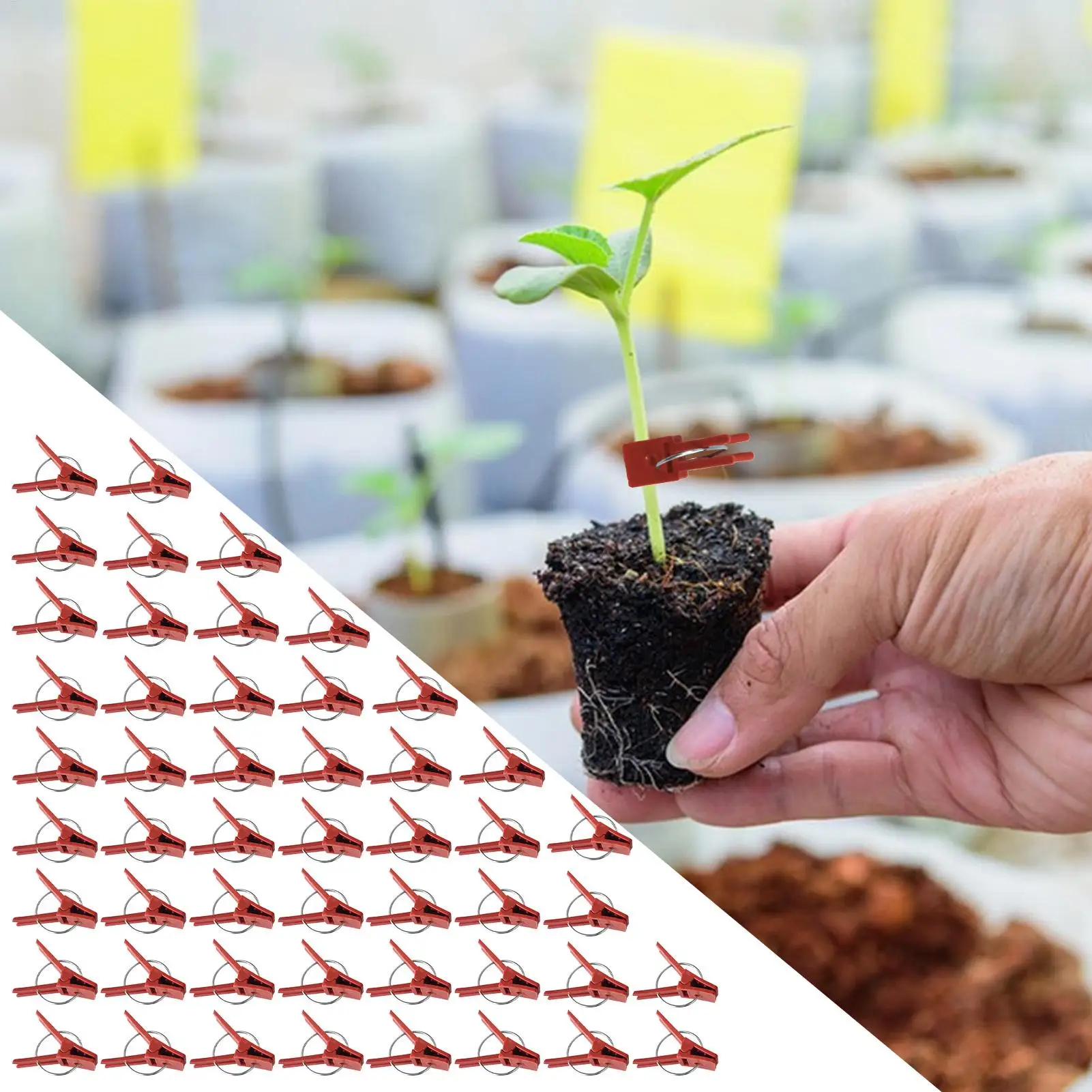 50Pack Agricultural Greenhouse Cucumber And Tomato Vine Tying Clips, Branch Clips, Vine Clamps, Plant Support Clips