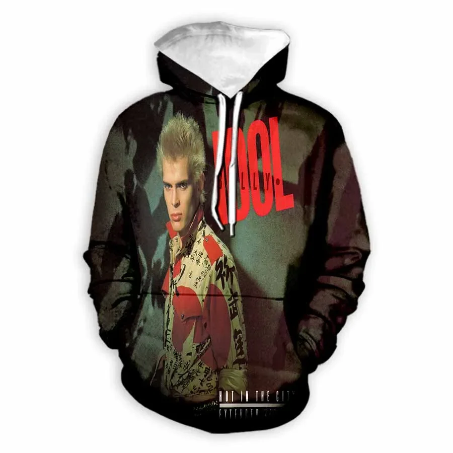 Billy Idol 3D Printed Fashion Hoodies Hooded Sweatshirts Harajuku Hoodie Sweatshirts Tops Clothing for Women/men  E2