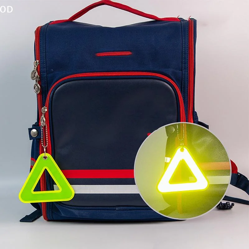 Reflective Pendant For School Bags Triangle Safety Reflector Student Safety Hanging Tag For Night Walking And Cycling