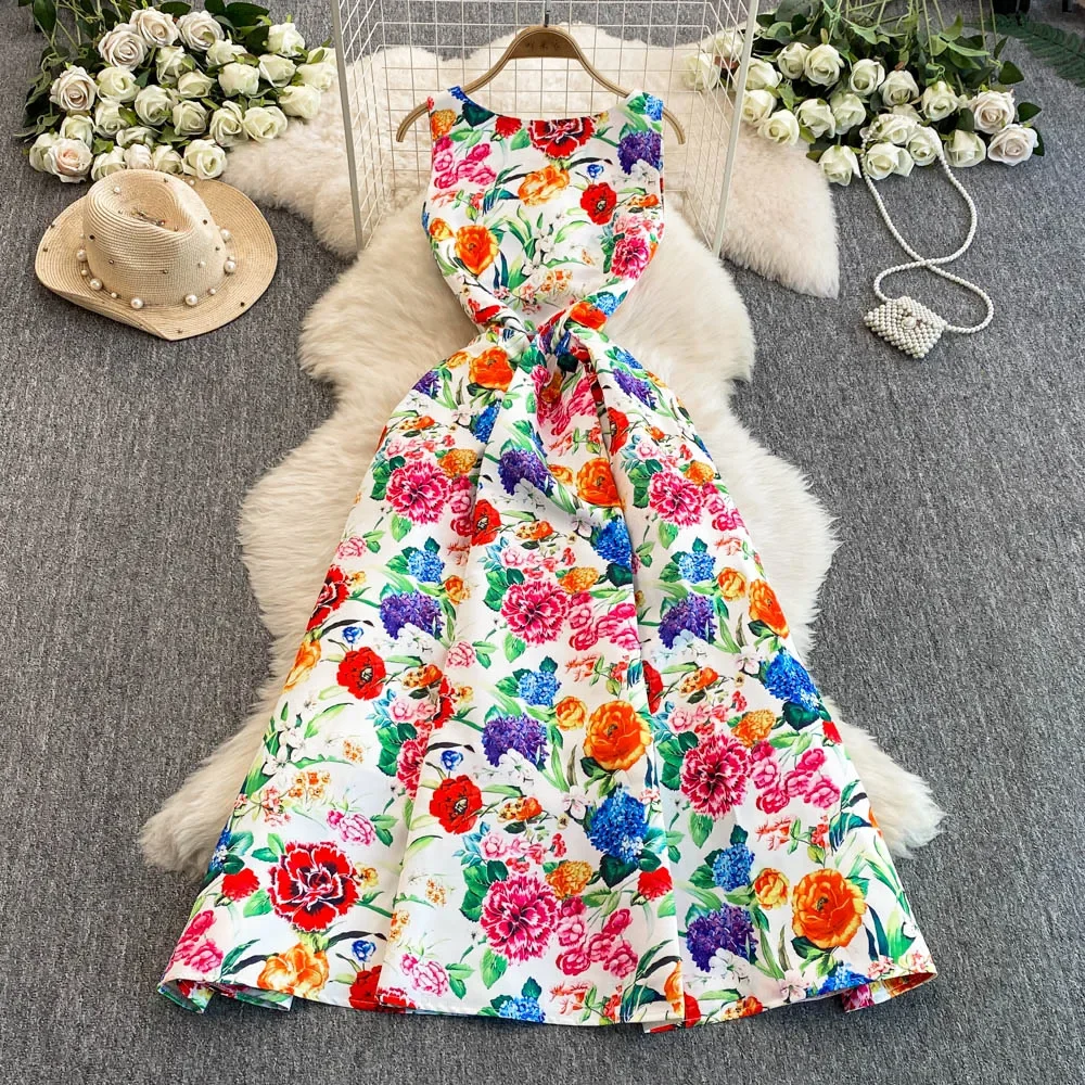 Women Long Dress Retro Elegant High-end Floral Print Pleated Fluffy Sleeveless Slim Prom Party Formal Dress 2025 Spring Summer - AliExpress 200000345 Women Long Dress Retro Elegant High-end Floral Print Pleated Fluffy Sleeveless Slim Prom Party Formal Dress 2025 Spring Summer - AliExpress 200000345