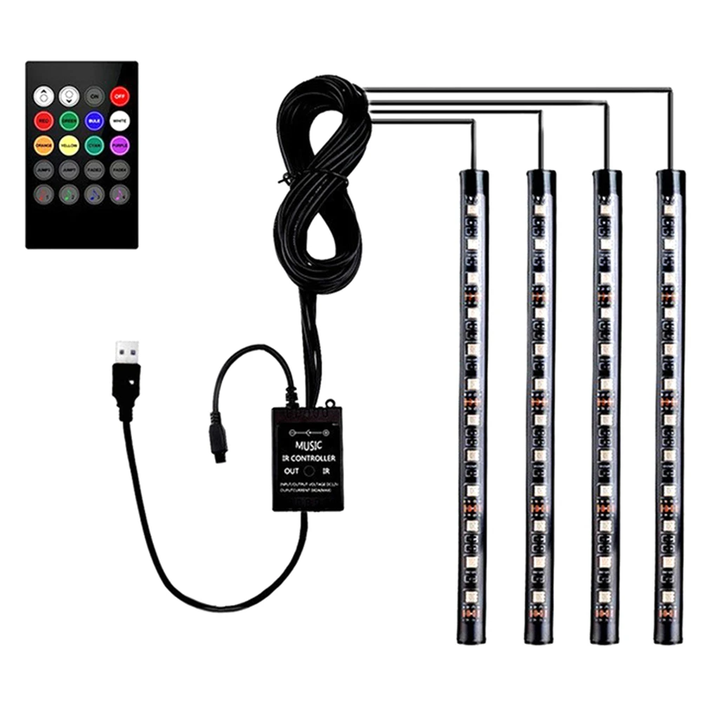 Atmosphere Light Bar with RGB and Music Sound-Activated Lights USB Plug and 4 in 1 Waterproof