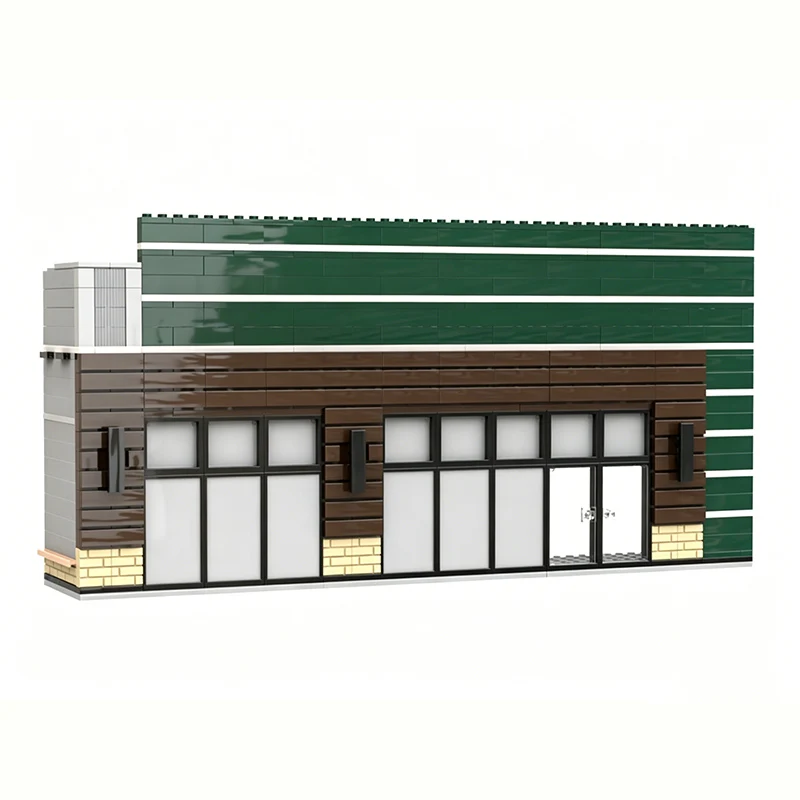 Street View Model MOC Building Bricks Daily Necessities Chain Store Modular Technology Gifts Holiday Assemble Children Toys Suit