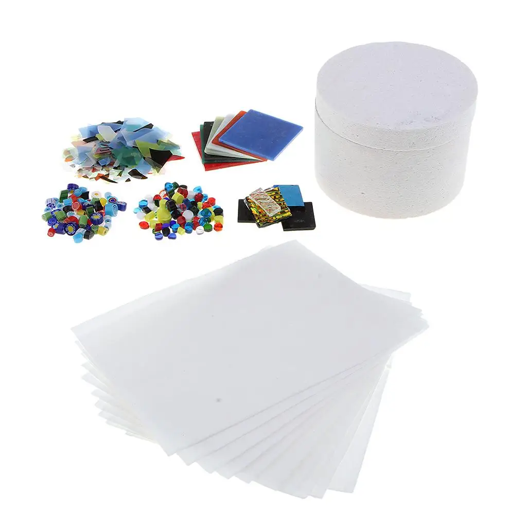 

Microwave Kiln Fusing Tools Set Ceramic Fiber Paper DIY Glass Jewelry Making Kit for Home Art Craft