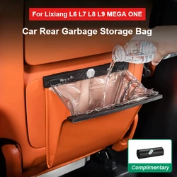 For Li Lixiang L6 L7 L8 L9 ONE MEGA Car Rear Garbage Bag Interior Car Seat Back Hanging Chair Back Storage Bag for Leading Ideal