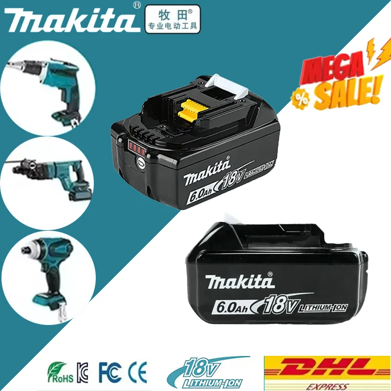 

Genuine Makita 18V 2Ah/5Ah/6Ah/9Ah Battery, for Makita BL1860 DTW DAS DDF TD TW BCS BDA BDF DMP GA Power Tools Battery