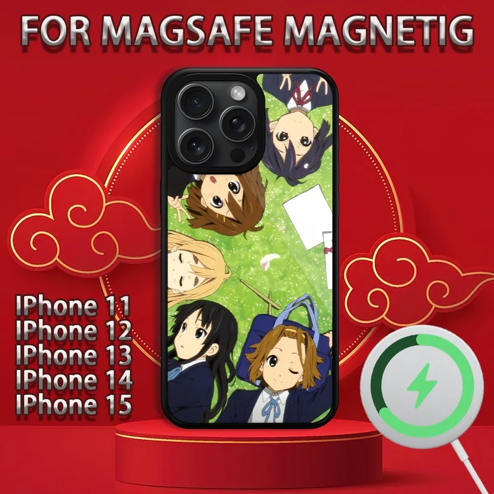 Kawaii Cute K ON Manga  Phone Case For iPhone 15 14 13 12 11 Pro Max Plus Magsafe Magnetic Wireless Charging Cover