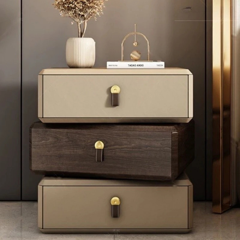 

Customizable Italian minimalist bedroom rotating bedside designer creative high-end fashion led storage cabinet household
