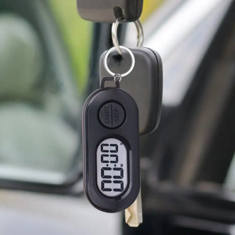 Outdoor Stop Timer Keychain LCD Screen Design Multi-Functional Countdown Electronic Clock for Athletes Teachers Students
