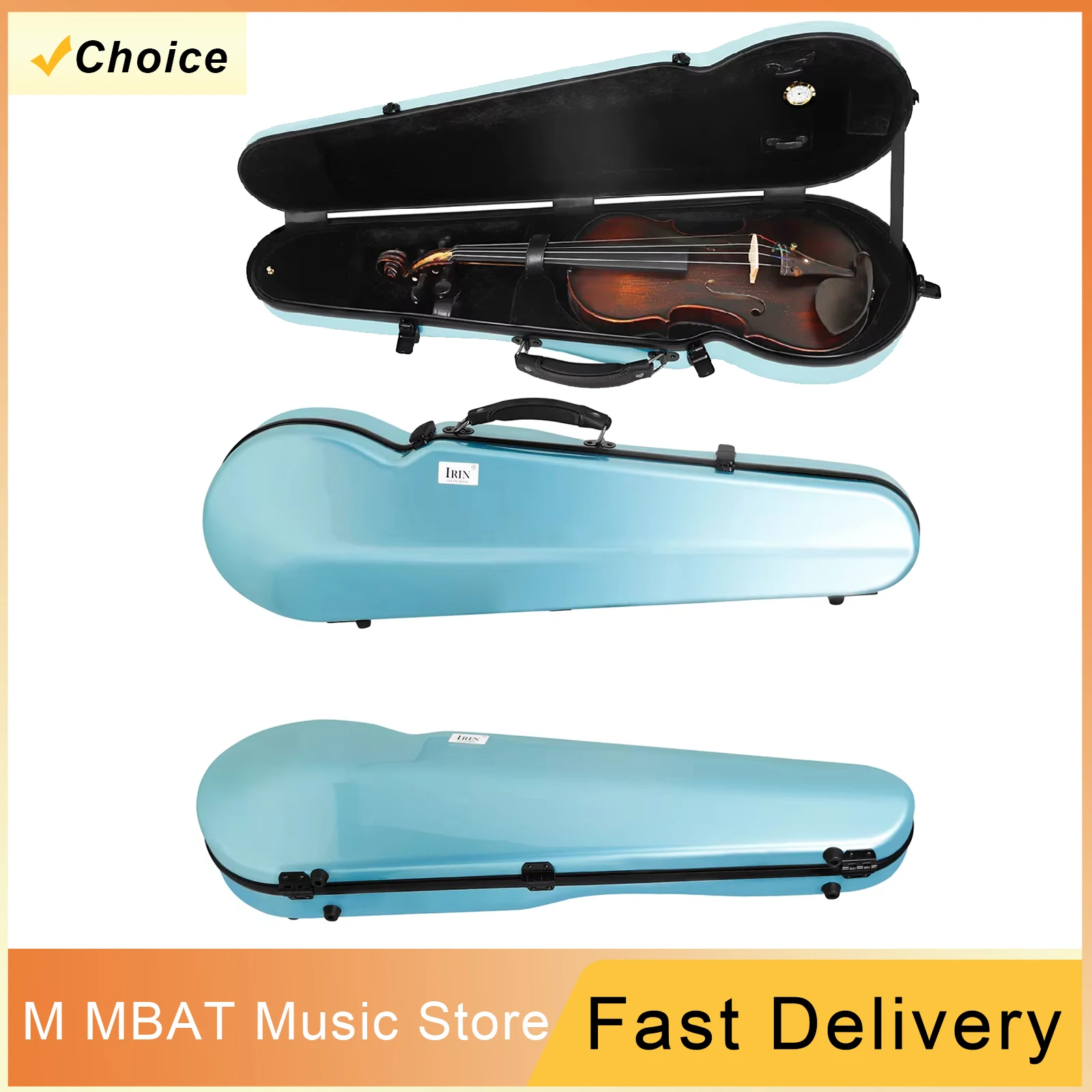IRIN VB‑45 Violin Case 4/4 Full Size Carbon Fiber Violin Hard Case With Temperature Monitor String Instrument Accessories