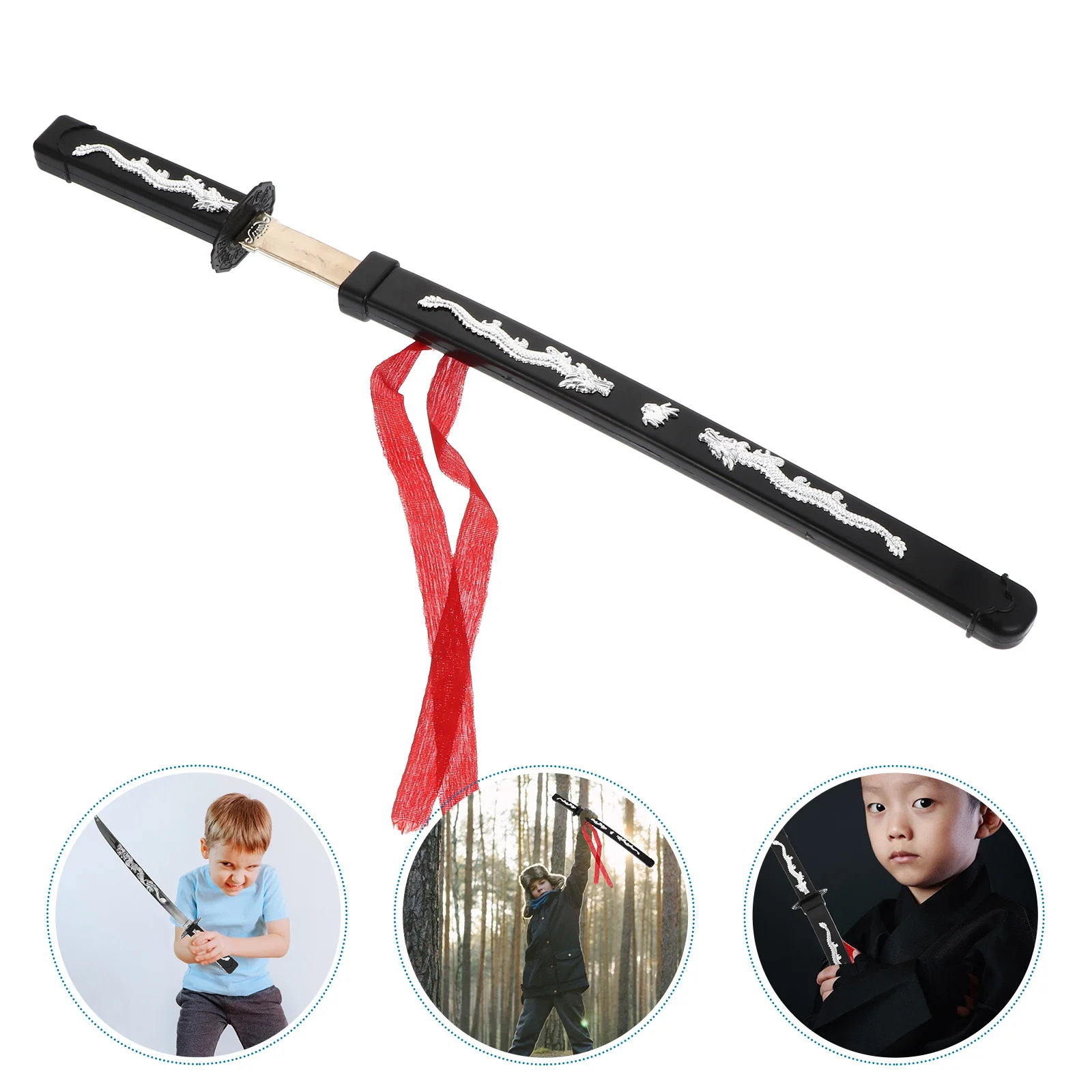 

Halloween Toys Childrens Samurai Sword Kids Costume for Children's Props Black Plastic