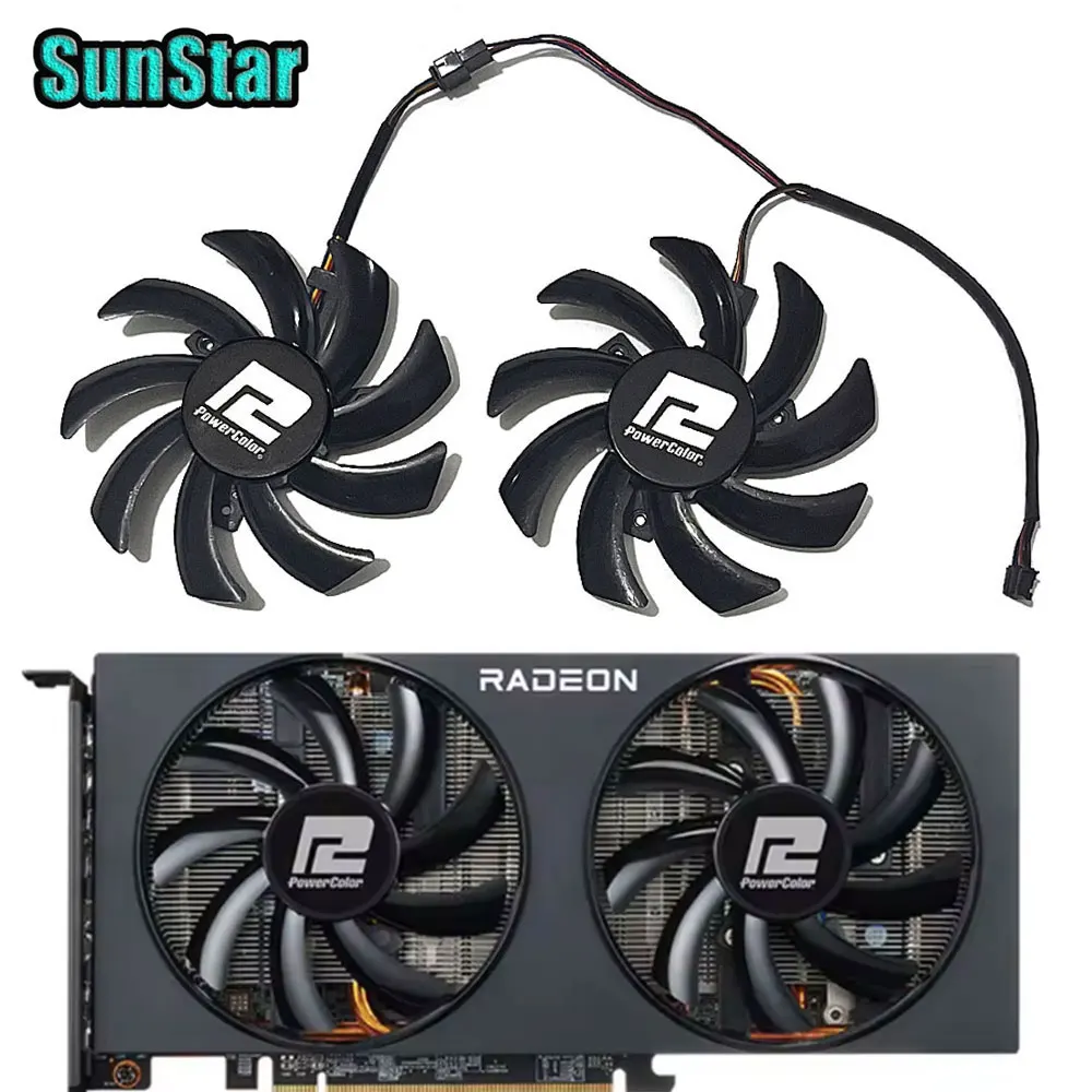 

NEW 85MM 1SET T129215SU RX 5700 XT 6500XT GPU Cooler Fan For POWERCOLOR RX 5700 XT 6600 6600XT 5700XT 6700XT Fighte Video Card