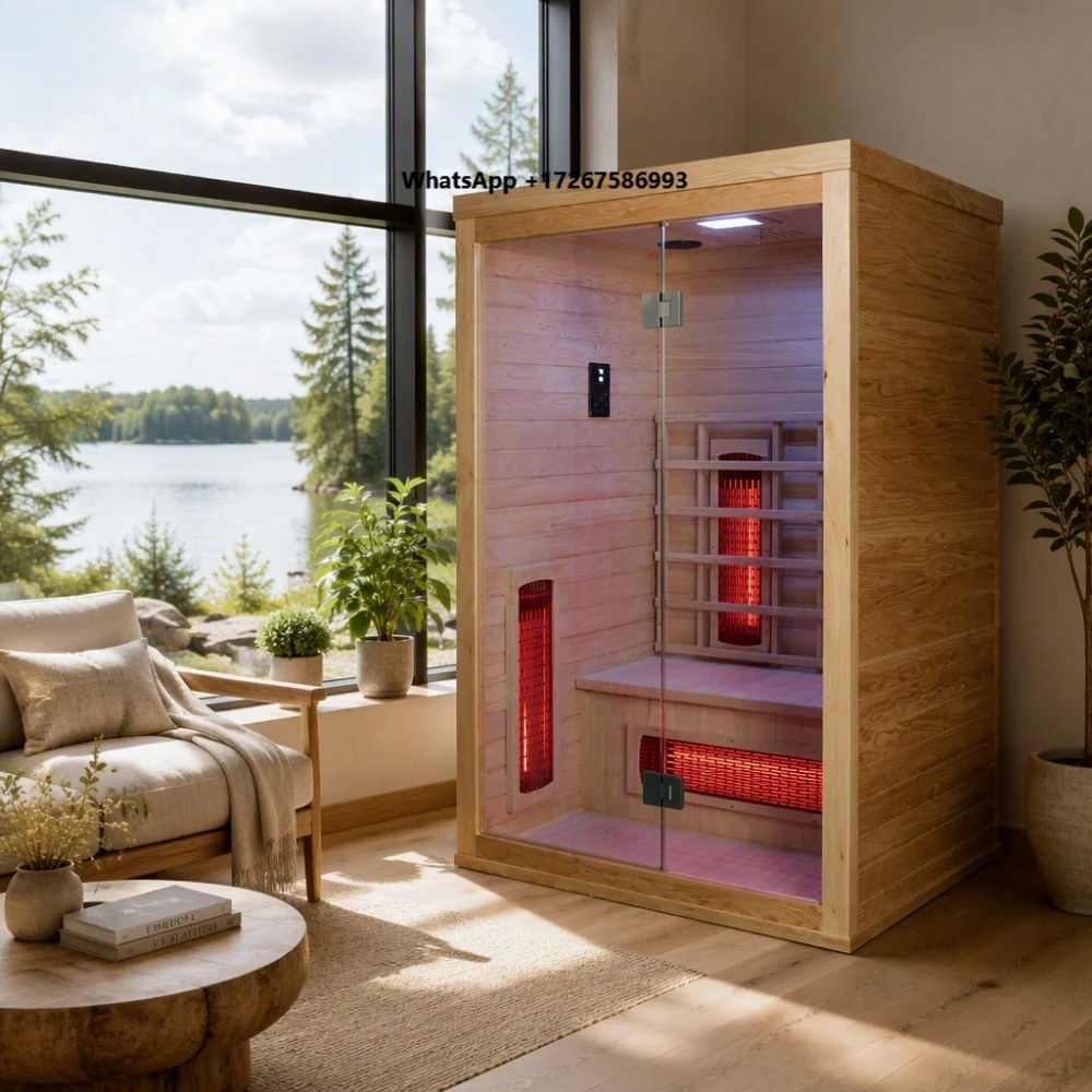 Omni Wholesale Modern Electric Far Infrared Sauna Room 2 Person Solid Wood Sweat Detox Relaxation for Spa Resort