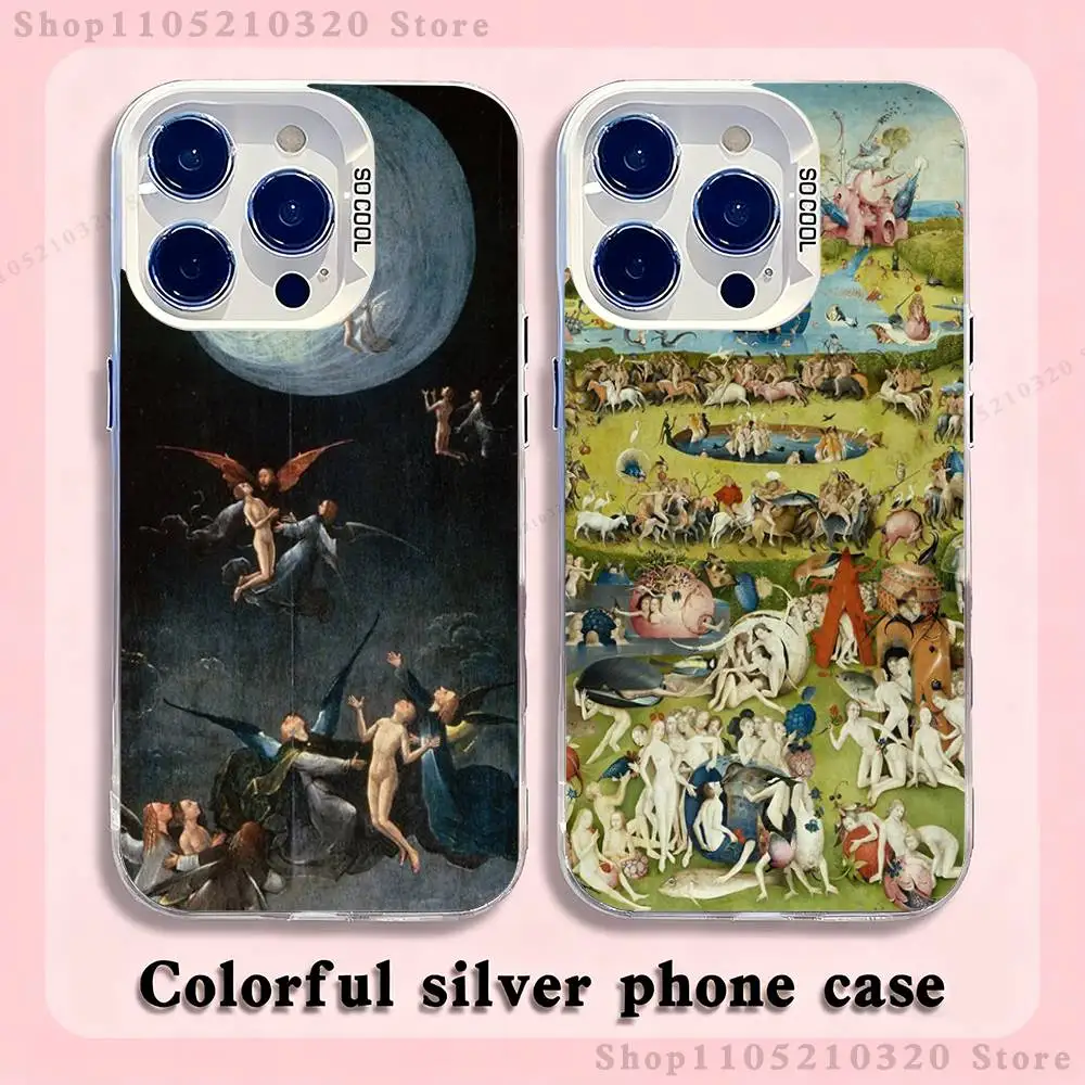 

H-Hieronymus Bosch Painting Phone Case For iPhone 17,16,15,14,13,12,X,8,Pro,Max,Plus,E,SE4,Air,Mini White IMD Matte