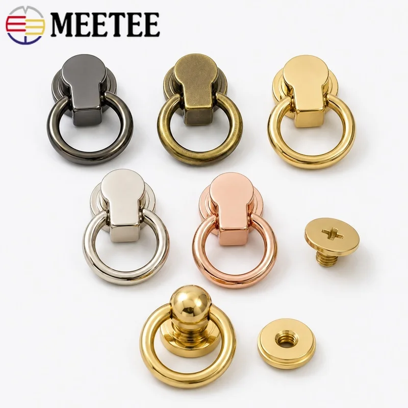 10/20/30/50Pcs 8/10mm Metal O Ring Side Clip Handbag Chain Hanger Purse Strap Connector Screw Rivet Anchor Stud Craft Hardware
