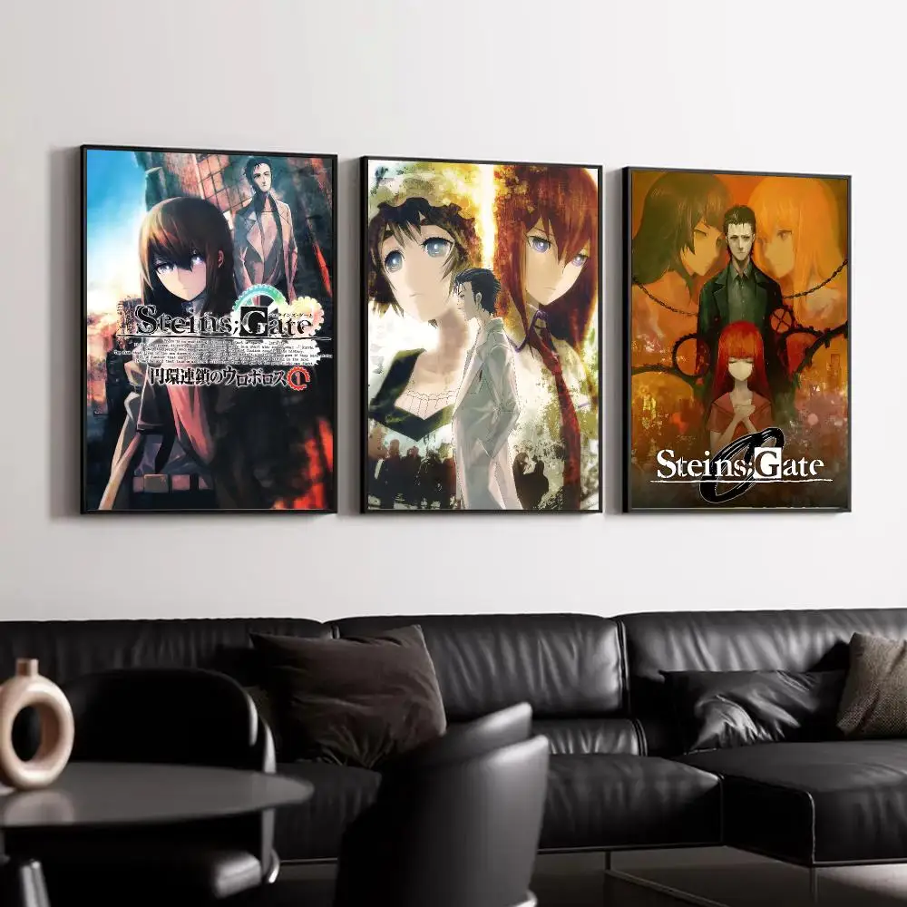 anime Steins;Gate Poster Trendy Classic hot HD Self-Adhesive Waterproof Art Poster Room Decor New Arrival On Sale