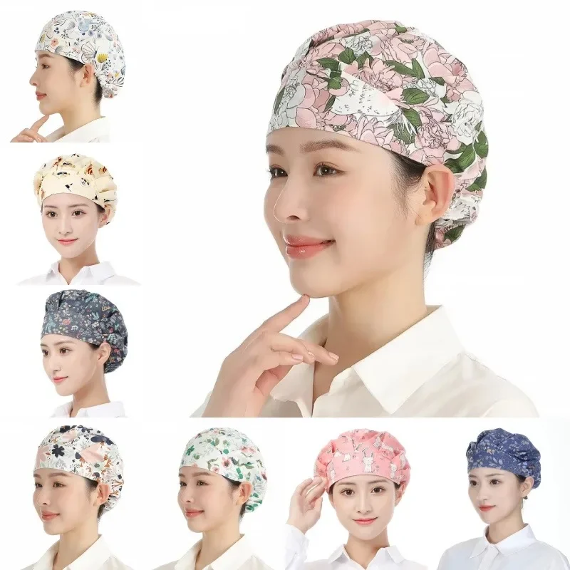 Cappello da cuoco cucina cucina berretto da cuoco servizio di ristorazione reti per capelli accessori da lavoro Chic berretto regolabile con fasciatura da donna solido