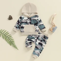 Toddler Boys Clothes Fall Outfits Camouflage Pocket Long Sleeve Hoodies Sweatshirts Pants Set Baby Clothing