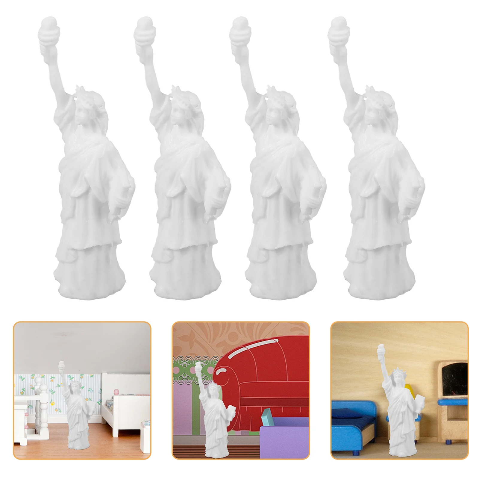 

8 Pcs Statue of Liberty Model New York Replica Metal Statues Mini Resin City Souvenir