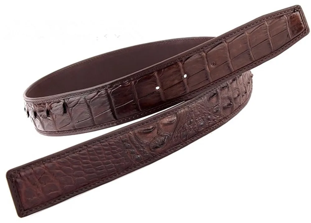Authentic crocodile leather men's belt exotic style real crocodile leather men's black belt 3.8 no buckle