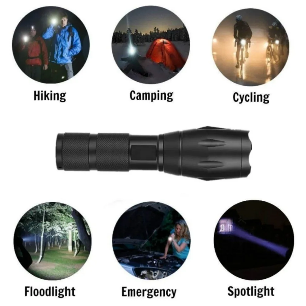 LED Flashlight 800 Lumen Portable Hard Light Flashlights Rechargeable USB 14500 Waterproof Zoom LED Flashlight Outdoor Lighting