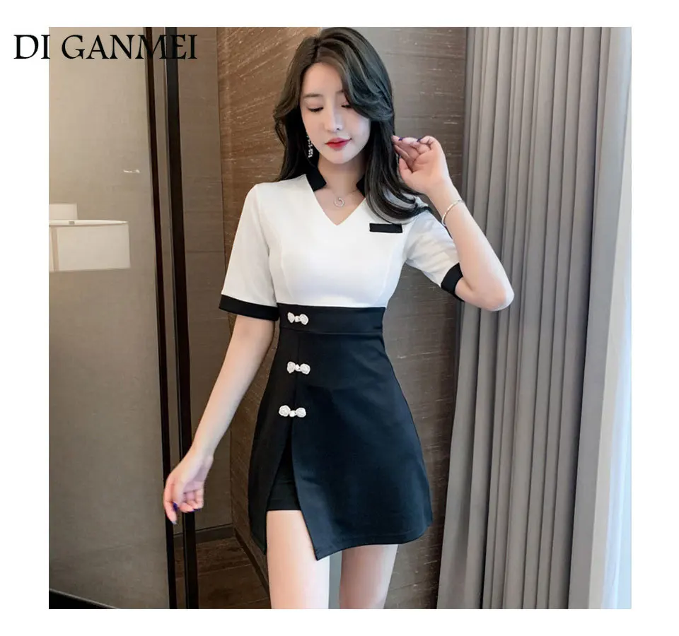 

Women Beauty Salon Workwear Beautician Playsuit With Skirt Costume Hotel Sauna Foot Massage Gown Spa Esthetic Uniform Dress