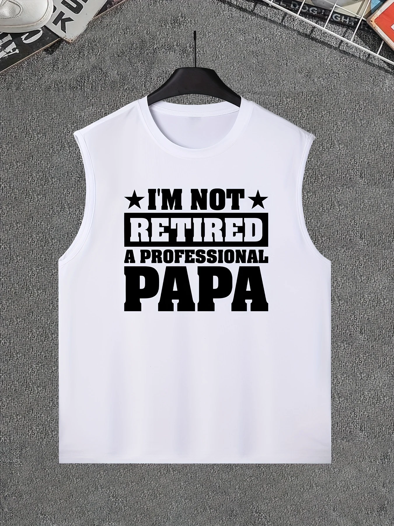 

Large-sized men's casual sports vest, not a retired professional dad's printed casual outdoor comfortable sleeveless shirt
