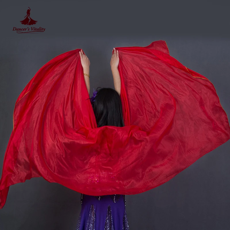 Hot sale 8 colors dyed 100% pure natural silk veils for belly dance 270cm long for dancer show on the stage hand veil