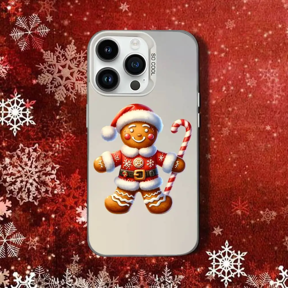 Etui na telefon Art Christmas G-gingerbread do iPhone 15, 16, 17, 11, 13, 12, 14, Pro, SE4, Max, Plus, Air, Mini, odporne na upadki, białe, twarde, z bumperem.