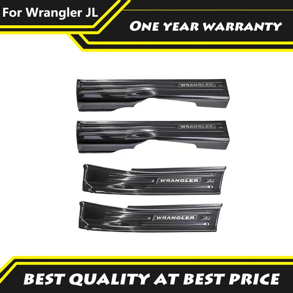 Stainless Steel Welcome Inner Pedal Door Sill Panle Protection Accessories Fit For 2018-2021 Jeep Wrangler JL Auto Parts