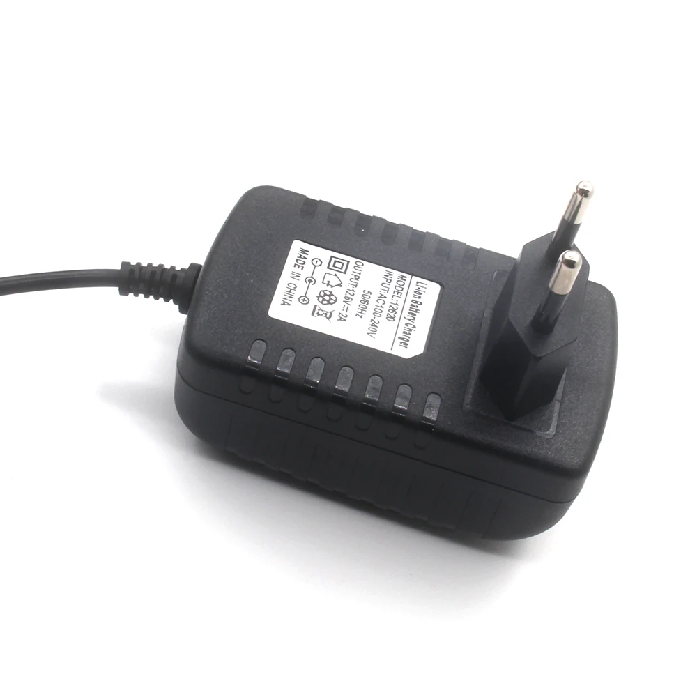 EU PLUG 100V-240V 12.6V 2A 18650 lithium battery charger 12 V Volt power adapter DC 5.5*2.1MM power supply 12.6 V 2 A