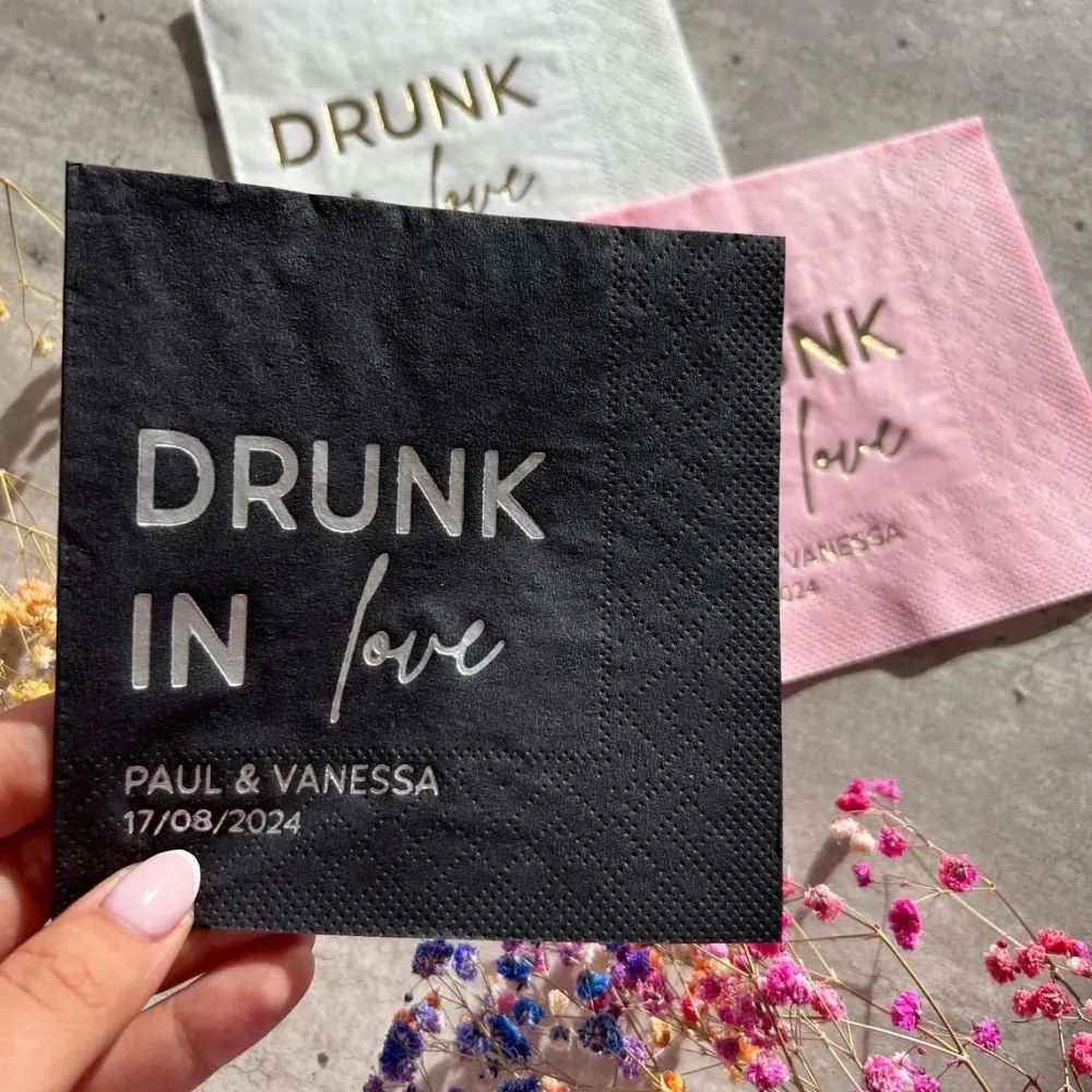 Personalized Napkins, Drunk in love, Personalized Napkins, Custom Napkins, Wedding Napkins, Monogramed Napkins, cocktail napkins