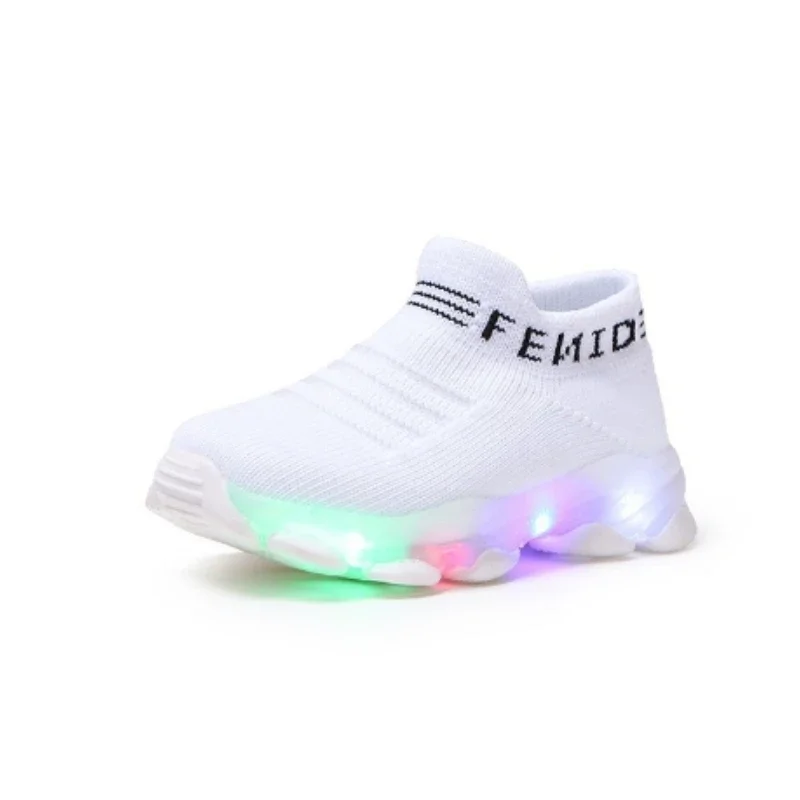 Zapatillas Kid Sneakers Autumn Boy LED Light Illuminated Shoe Breathable Girl Casual Shoes Elastic Kid Shoe Girl Shoe Кроссовки