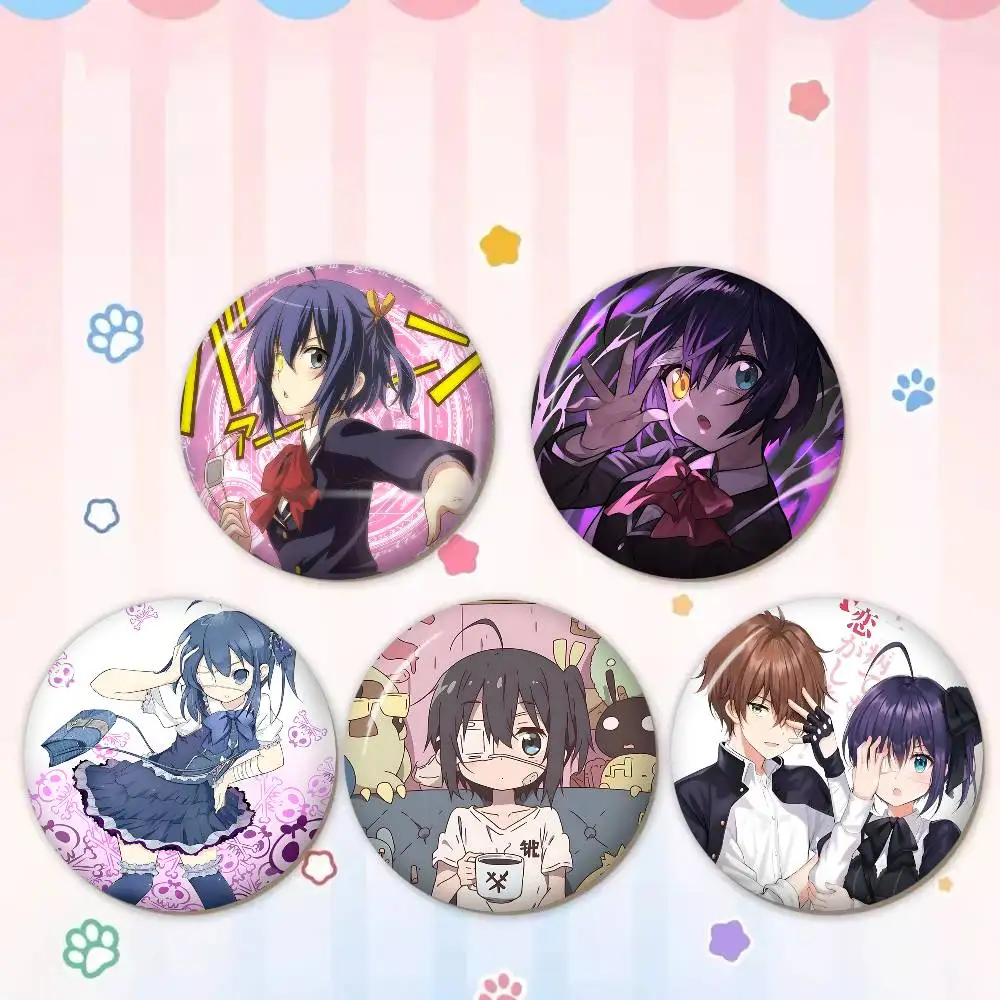 C-Chuunibyou-Demo-Koi-Ga-Shitai 58mm Animals Funny Brooches Badge Backpack Clothes Gift Accessory