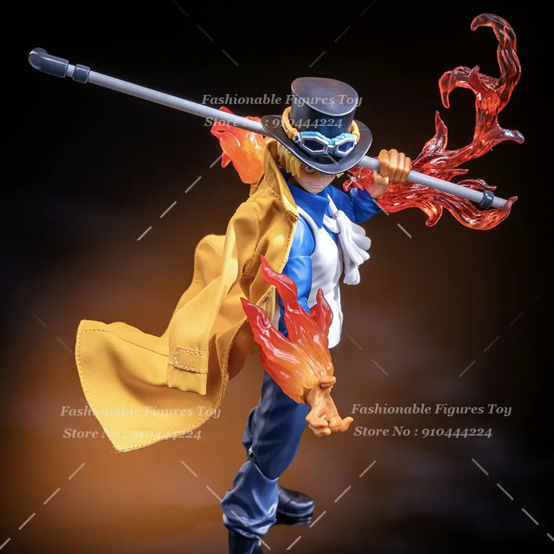 SHF 1/12 Men Soldier One Piece Sabo Windbreaker Yellow Cape With Iron Wire Fit 6Inch Action Figure Body Dolls