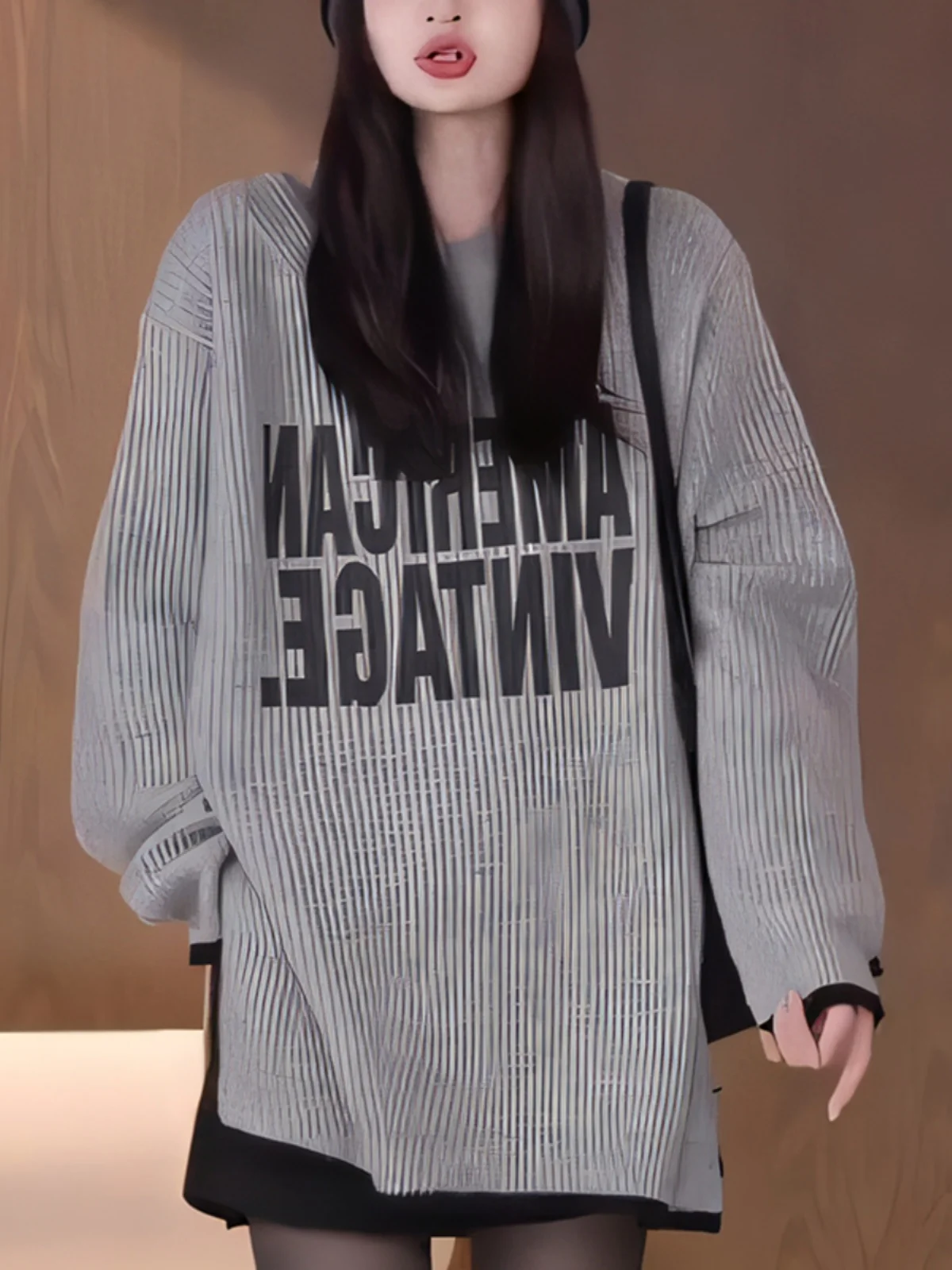 

ay Letter Knitted Long Sve Sweater Autumn Winter Korean Sle Commute Lazy Faion Large Size Women's Casual Inner Wear