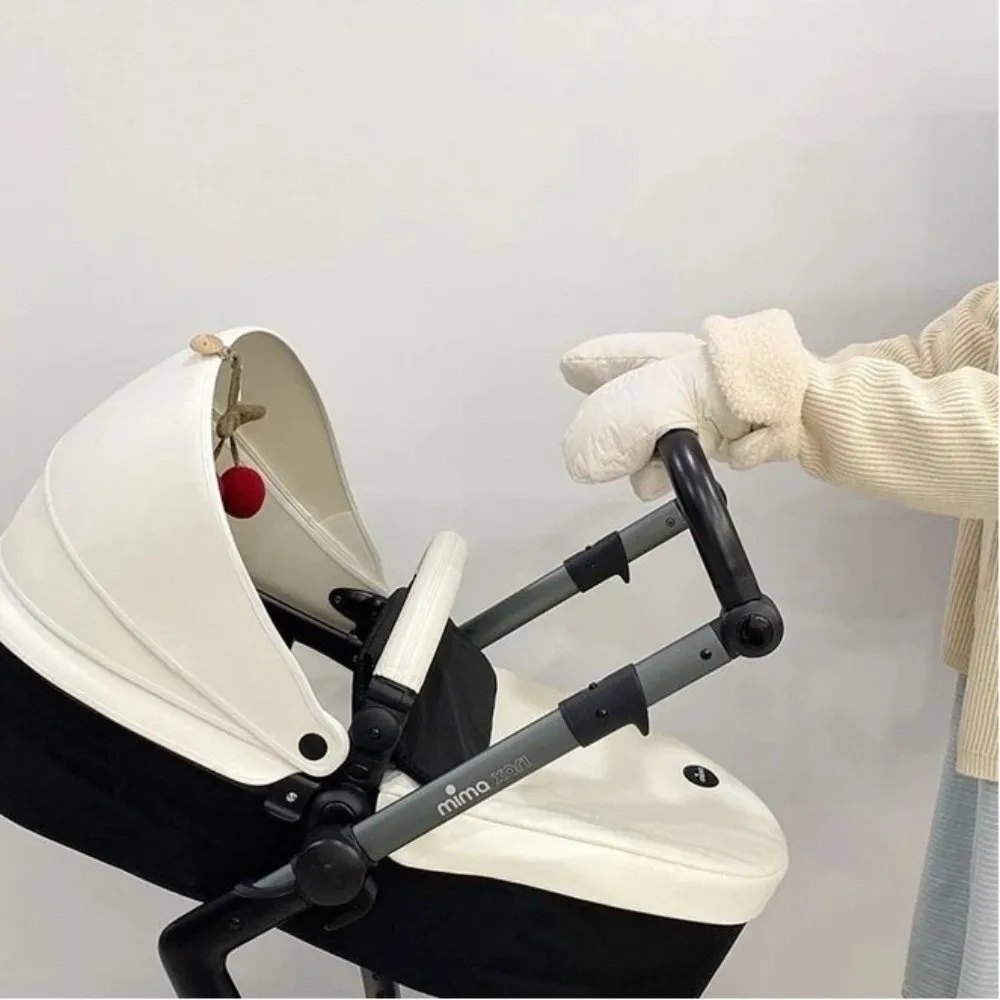 

Fleece Lined Stroller Gloves Windproof Keep Warm Stroller Handlebar Gloves Anti Freeze Thickened Carriage Gloves Outdoor