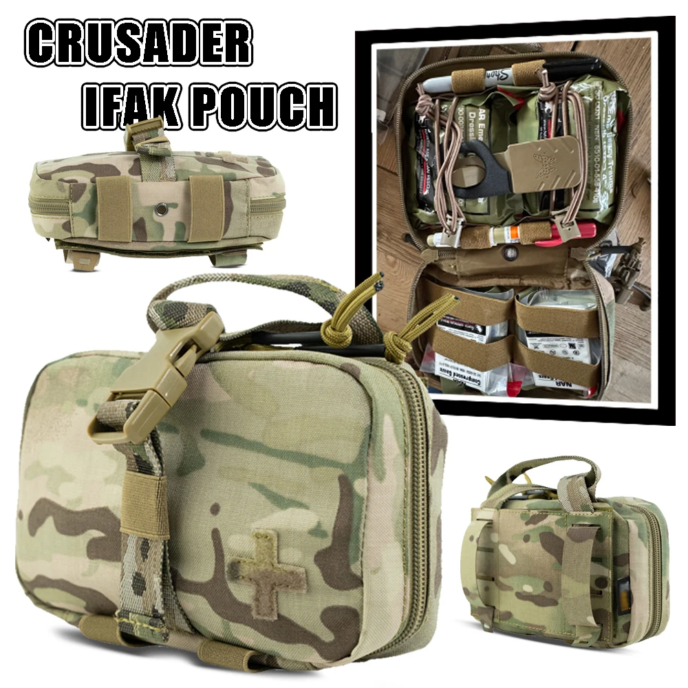 

Тактическая сумка для оказания первой помощи быстрого развертывания IFAK Pouch MOLLE Trauma Kit с двумя ручками для страйкбола, жилета, боевого пояса