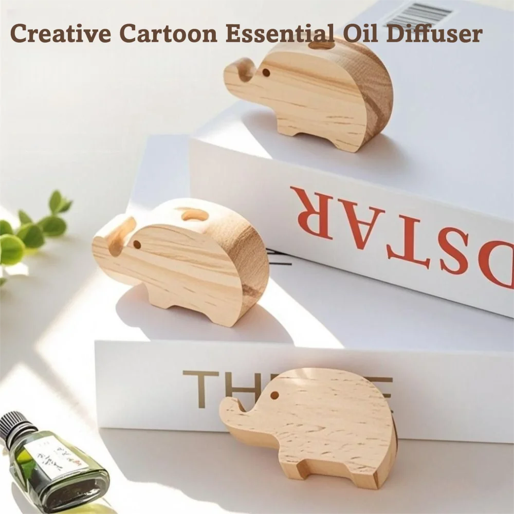 Eco-Friendly Wooden Aromatherapy Diffuser Refreshing Air Fragrance Diffused Wooden Diffuser Bear/Rabbit/Elephant Shape