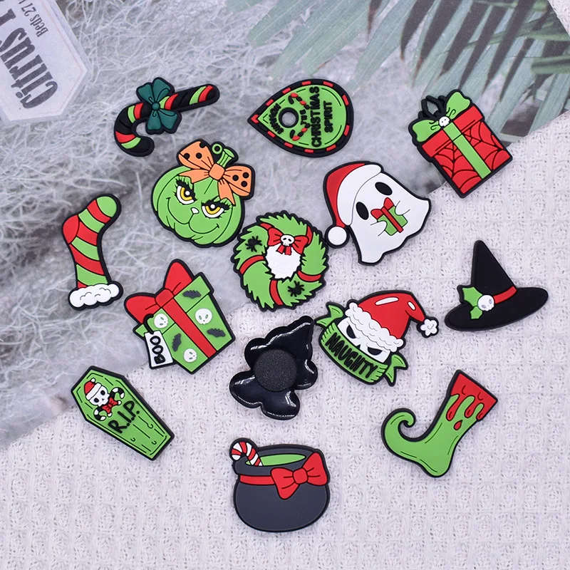 14-98 шт., подвески для обуви на Рождество и Хэллоуин, аксессуары для рукоделия «сделай сам», подвески для обуви Jibbitz типа для Crocs, подарки для детей и взрослых