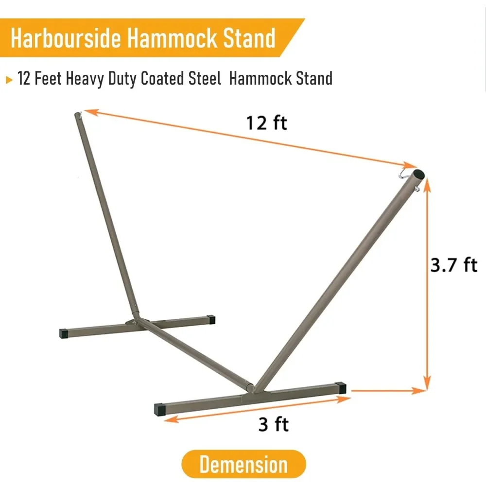 Aço Hammock Frame para Hammock, Heavy Duty Stand Only, 12ft Hammock para 2 pessoas, rede stand