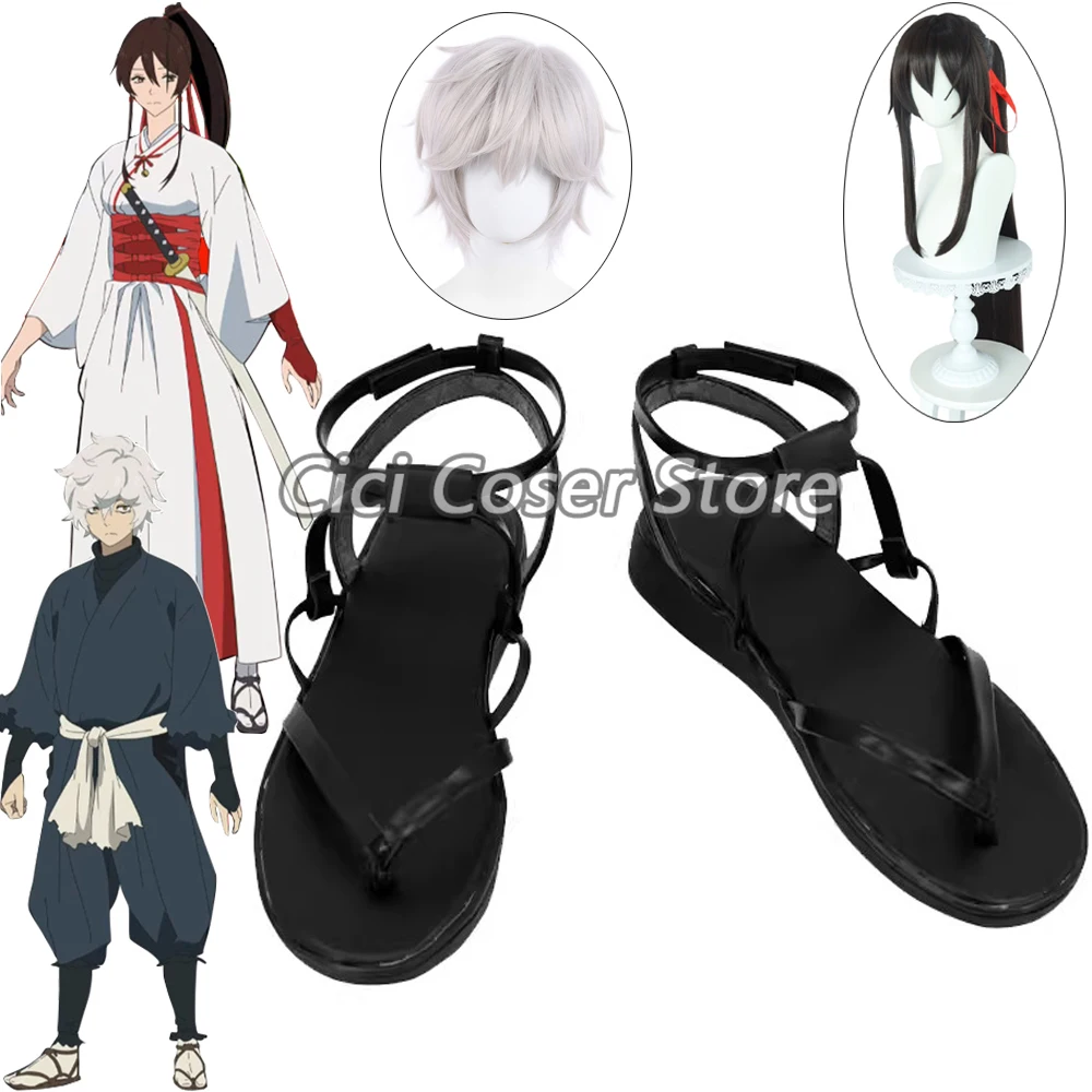 Anime Jigoku Raku Hell 'S Paradijs Cosplay Gabimaru Schoenen Pruik Yamada Asaemon Sagiri Lang Haar Mannen Vrouwen Halloween Party Cos Rekwisieten