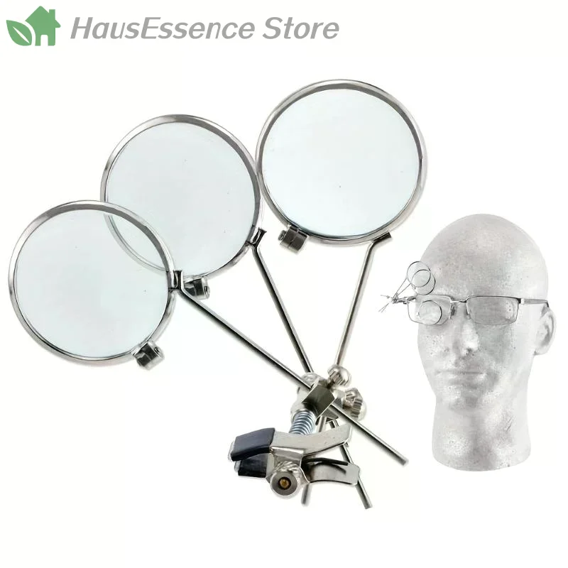 Jeweller's Eye Loupe Triple Ocular Loupe Clip On Eye Glasses Magnifier Jewellery Watch Detail Making Repair Tool