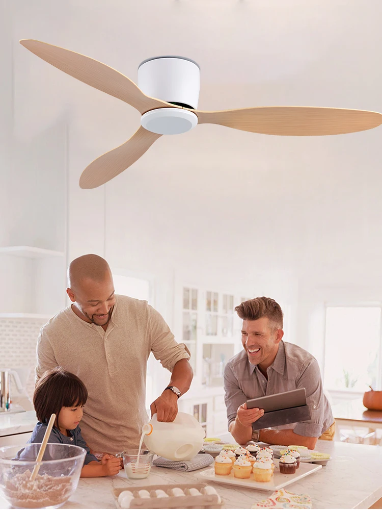 IRALAN 42 52 Zoll Deckenventilator ohne Beleuchtung, DC-Motor, Fernbedienung, Kühlventilator, geräuscharmer großer Deckenventilator für Zuhause